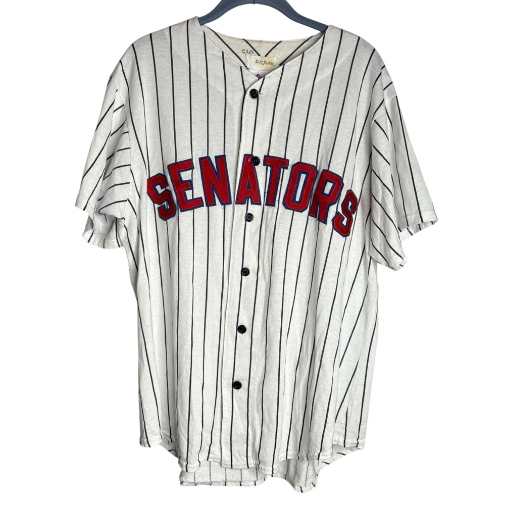 Vintage Majestic Washington Senators Pinstripe Baseball Jersey USA Men’s Large